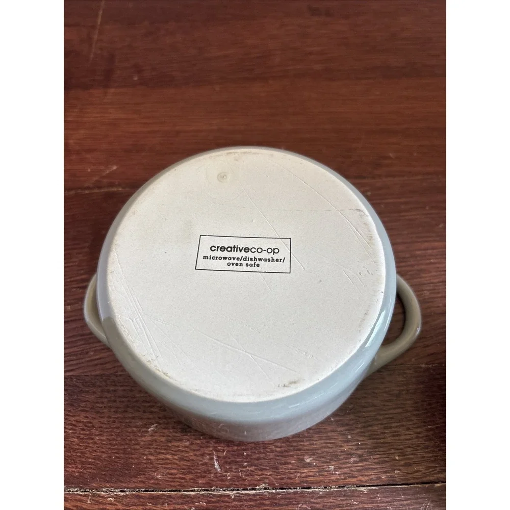 1‎ Grey Creative Co-op Stoneware Mini/Individual Baker Dish with Lid EUC